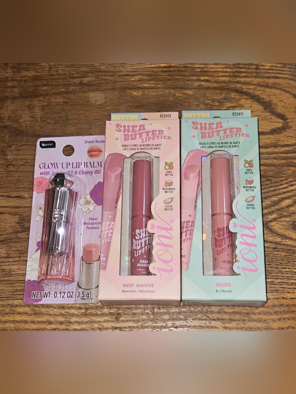 Ioni Shea Butter Lipstick & Glow Up Lip Balm BNIB